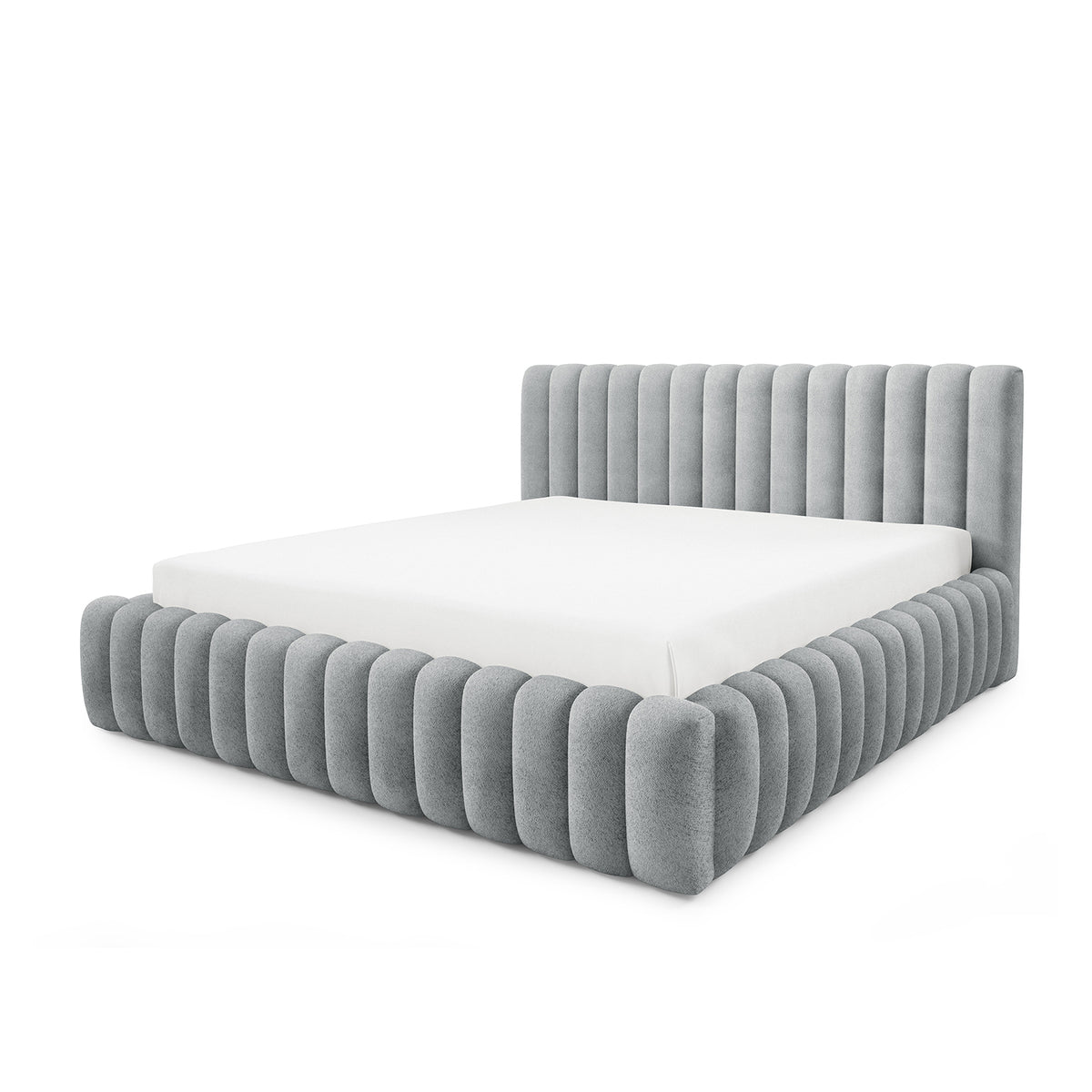 Pastel-polstret seng med opbevaringsrum i modern soft-stil, Coral-stof – billede 8
