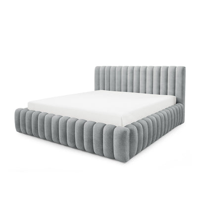 Pastel-polstret seng med opbevaringsrum i modern soft-stil, Coral-stof – billede 8