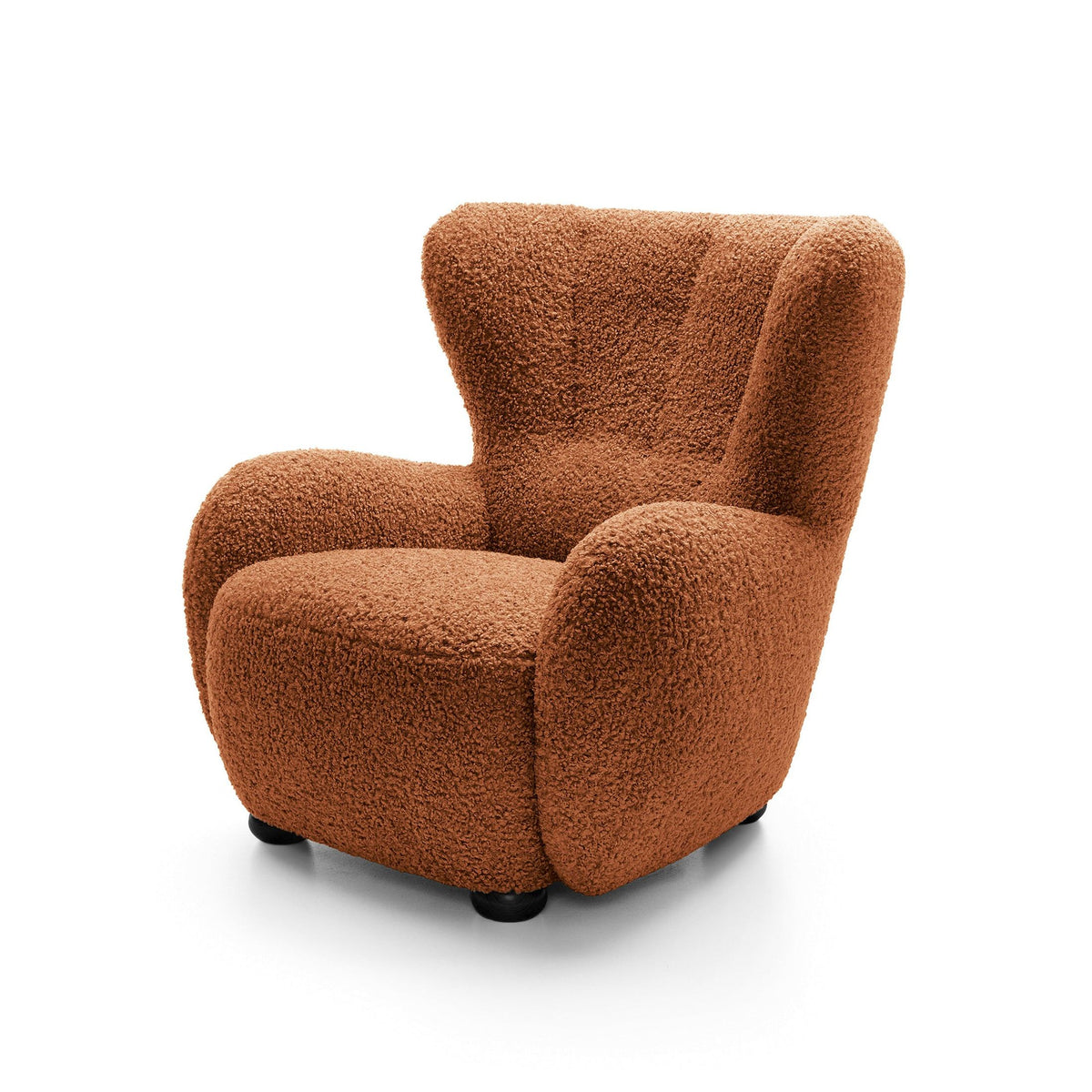 Fotel 88 cm do relaksu w stylu skandynawskim | Tedi Mahoniowy Mat (ROLF 10) Czarny