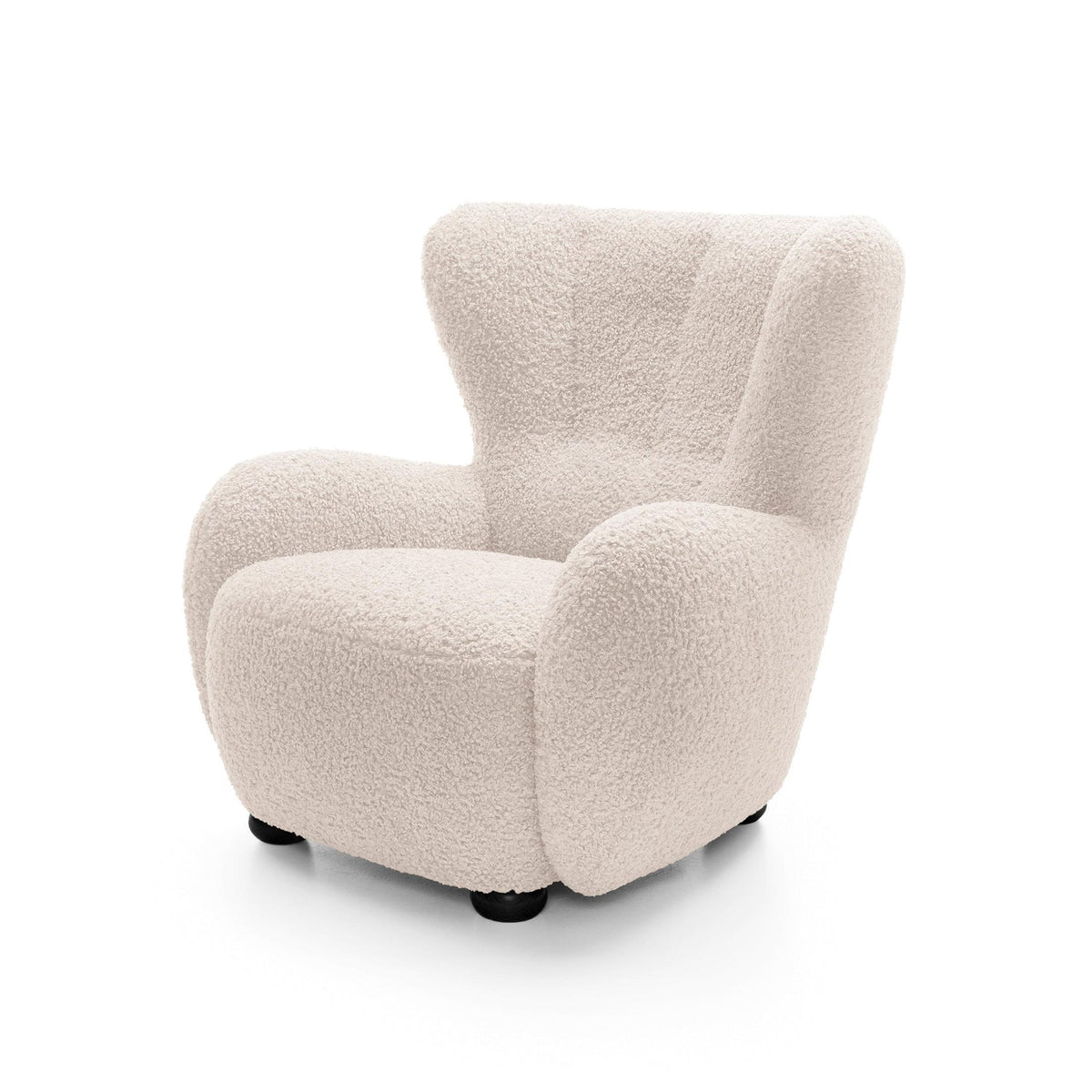 88 cm lænestol til afslapning i skandinavisk stil | Tedi, Perlecreme (ROLF 03), Sort
