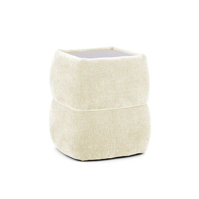 Natbord 47x53 uden skuffer i minimalistisk stil | PUFFRA Med LED Sandfarvet creme (DOHA 02)