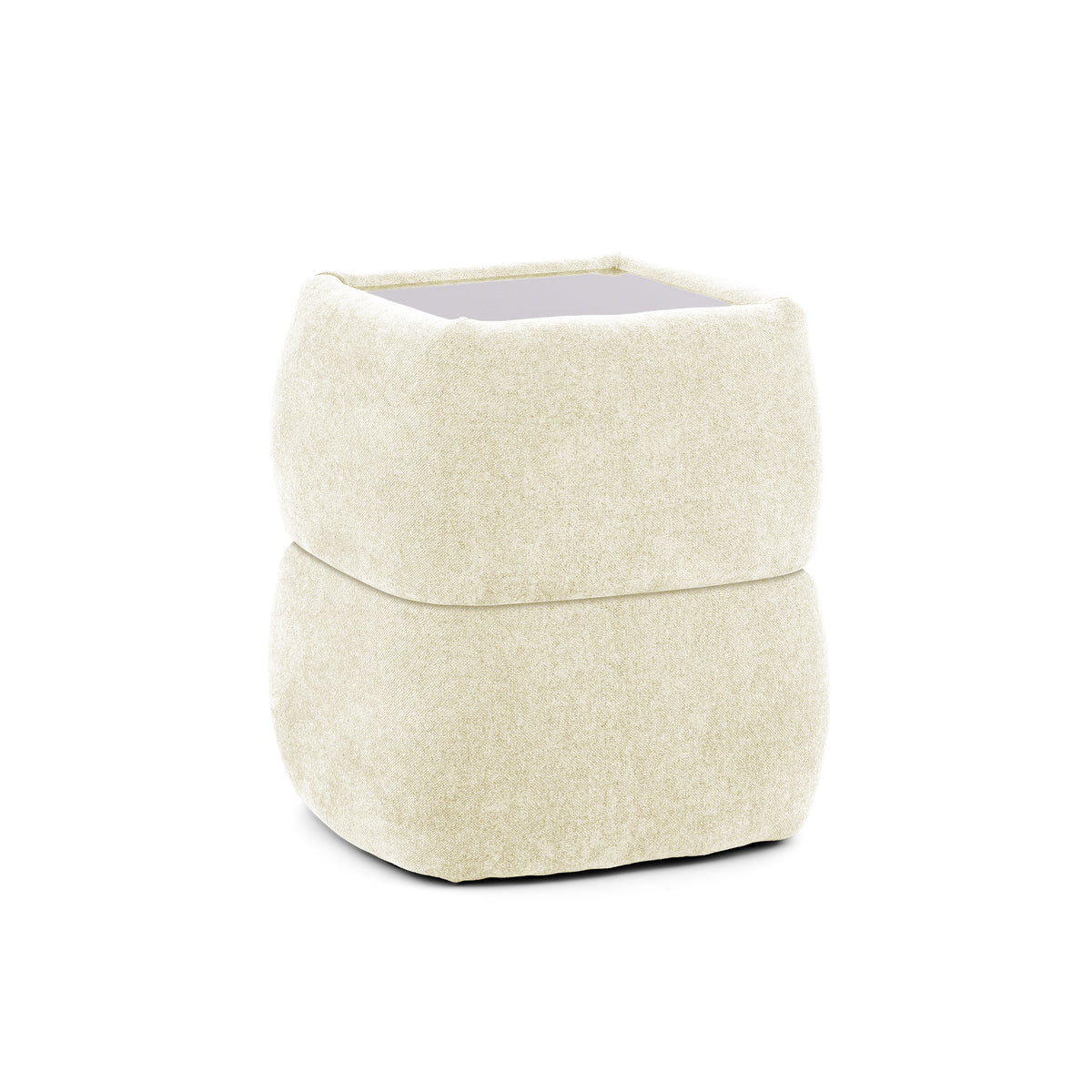Natbord 47x53 uden skuffer i minimalistisk stil | PUFFRA Uden LED Sandfarvet creme (DOHA 02)