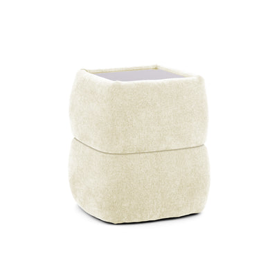 Natbord 47x53 uden skuffer i minimalistisk stil | PUFFRA Uden LED Sandfarvet creme (DOHA 02)