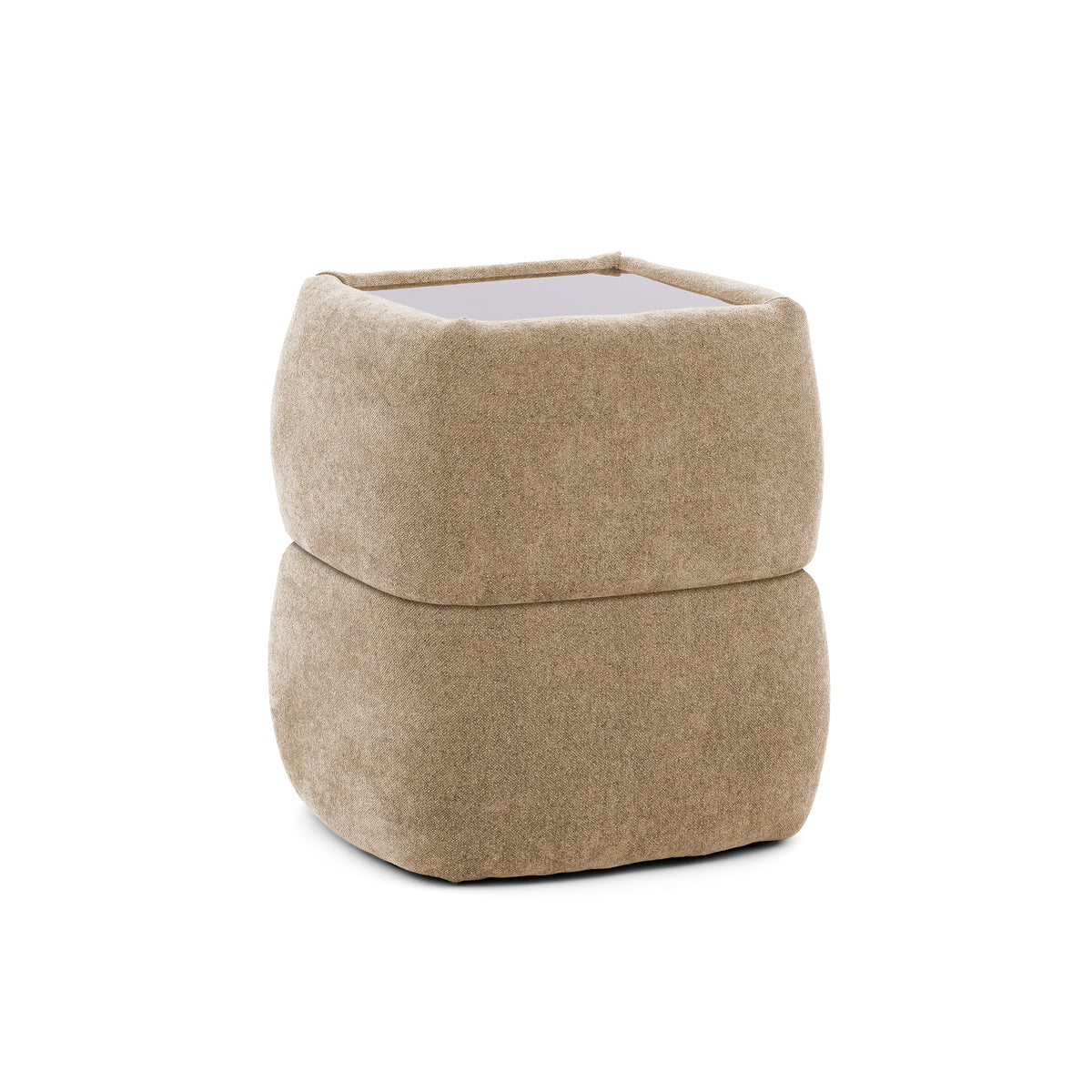 Natbord 47x53 uden skuffer i minimalistisk stil | PUFFRA Uden LED Beige kvarts (DOHA 04)