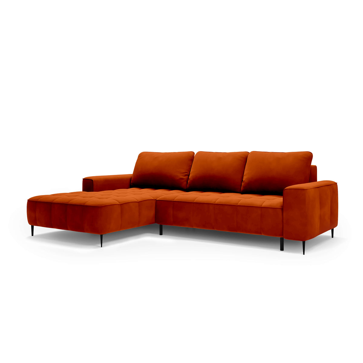 Francessco-hjørnesofa med opbevaringsrum til sengetøj, 280 cm, i elegant stil i SALVADOR-stof – højreudgave