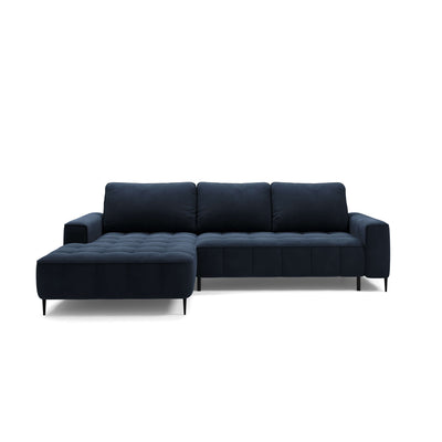 Francessco-hjørnesofa med opbevaringsrum til sengetøj, 280 cm, i elegant stil – set forfra, højreudgave