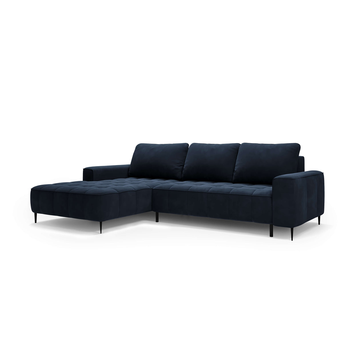 Francessco-hjørnesofa med opbevaringsrum til sengetøj, 280 cm, i elegant stil – set fra siden, højre side | Pillovely