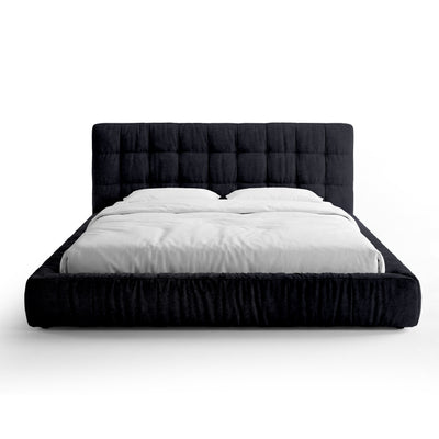 Łóżko tapicerowane pikowane z niską ramą w stylu nowoczesnym | Talaro 140x200 Węglowy Bazalt (GOLDEN 100)