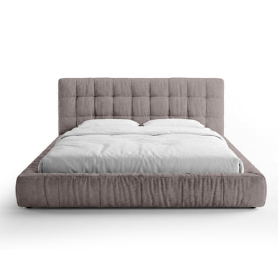 Łóżko tapicerowane pikowane z niską ramą w stylu nowoczesnym | Talaro 160x200 Taupe Kasztanowy (GOLDEN 26)