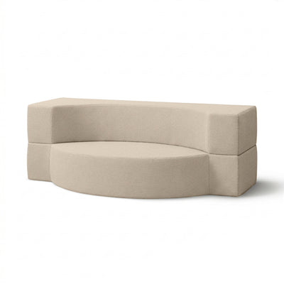 Havesofa i skum, 200x100x70 cm, i japandi-stil, med Harris-udendørsstof | Lunaria Porcelænshør (HARRIS 7522)