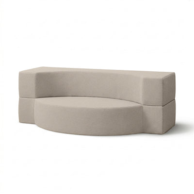 Havesofa i skum, 200x100x70 cm, i japandi-stil, med Harris-udendørsstof | Lunaria Perlesand (HARRIS 7523)