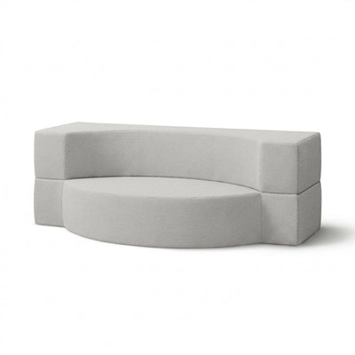 Havesofa i skum, 200x100x70 cm, i japandi-stil, med Harris-udendørsstof | Lunaria Tåget Hvid (HARRIS 7524)