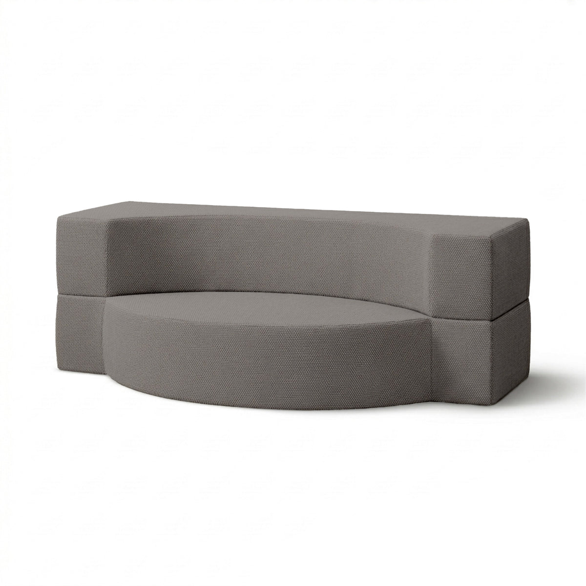 Havesofa i skum, 200x100x70 cm, i japandi-stil, med Harris-udendørsstof | Lunaria Grafitstøv (HARRIS 7525)