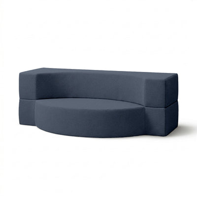 Havesofa i skum, 200x100x70 cm, i japandi-stil, med Harris-udendørsstof | Lunaria Nattedenim (HARRIS 7526)