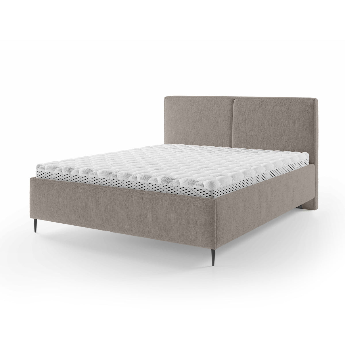 Łóżko tapicerowane z pojemnikiem w stylu minimalistycznym | Hatti 160 200 Popielista Zasłona (PERFECT HARMONY 04)