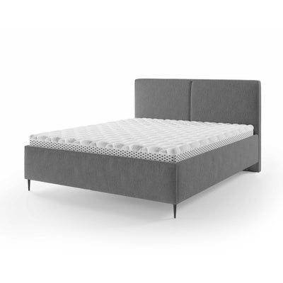 Łóżko tapicerowane z pojemnikiem w stylu minimalistycznym | Hatti 160 200 Ciemny Popiół (PERFECT HARMONY 82)