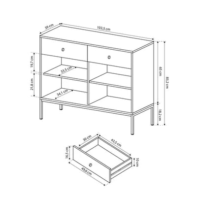 Kviat-kommode 104x84 i vintage-stil – billede 15