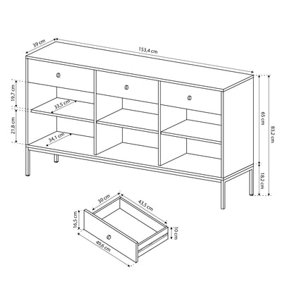 Kviat-kommode 154x84 i vintage-stil – billede 14