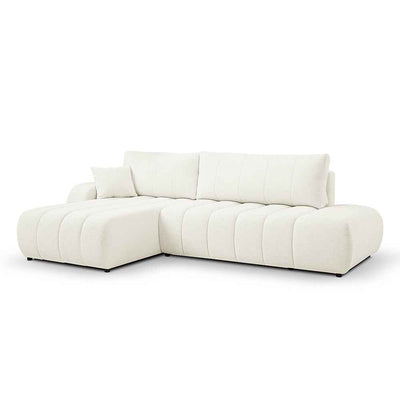 Hjørnesofa med sovefunktion, 276 cm, i moderne stil | BALOA, venstrevendt, Elfenben (LAMBI 01)