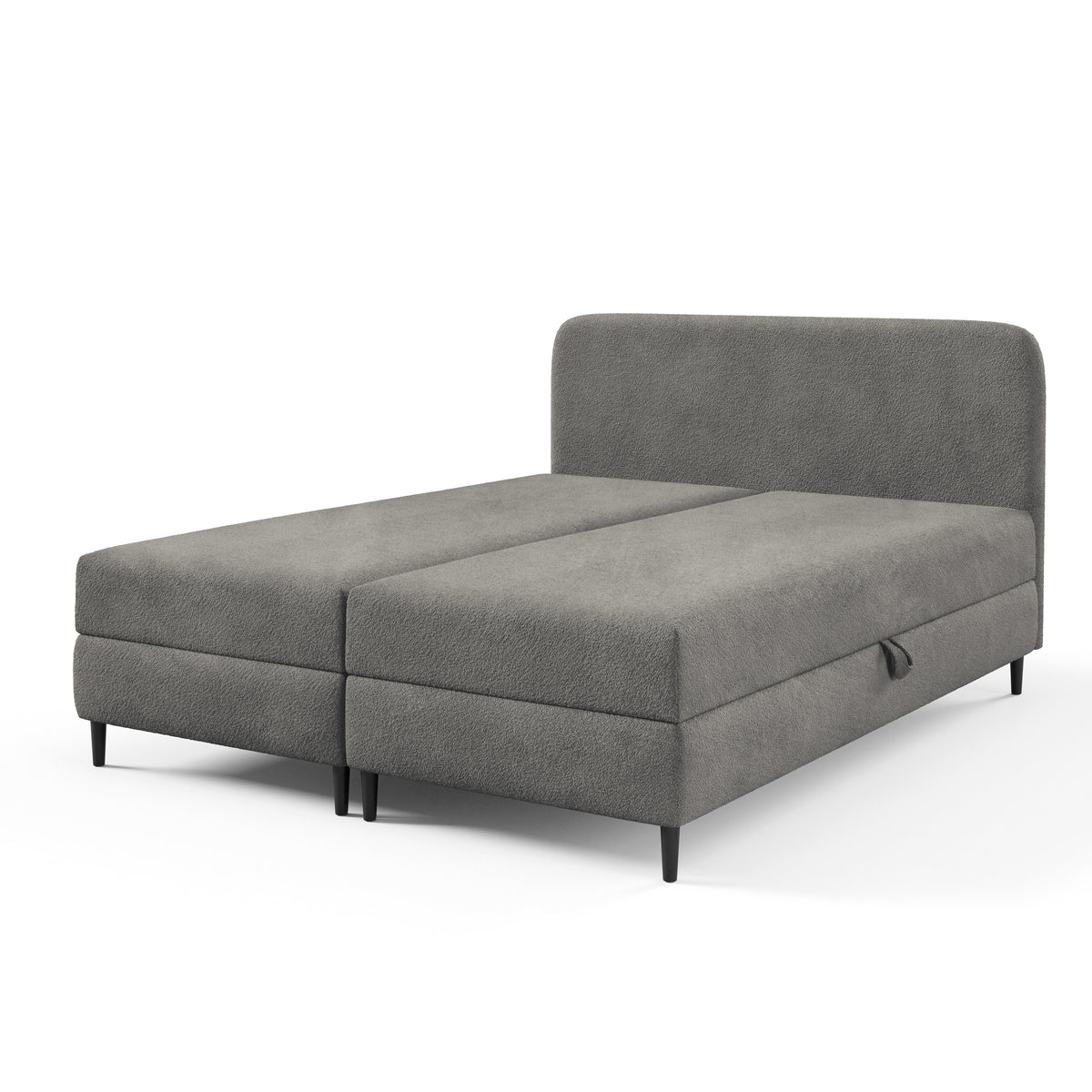 Łóżko kontynentalne z pojemnikiem w stylu nowoczesnym | Anemon 200 Perłowa Szarość (LAMBI 12)