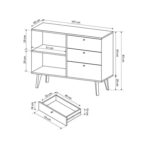 Lato-kommode 107x83 i skandinavisk stil – billede 5