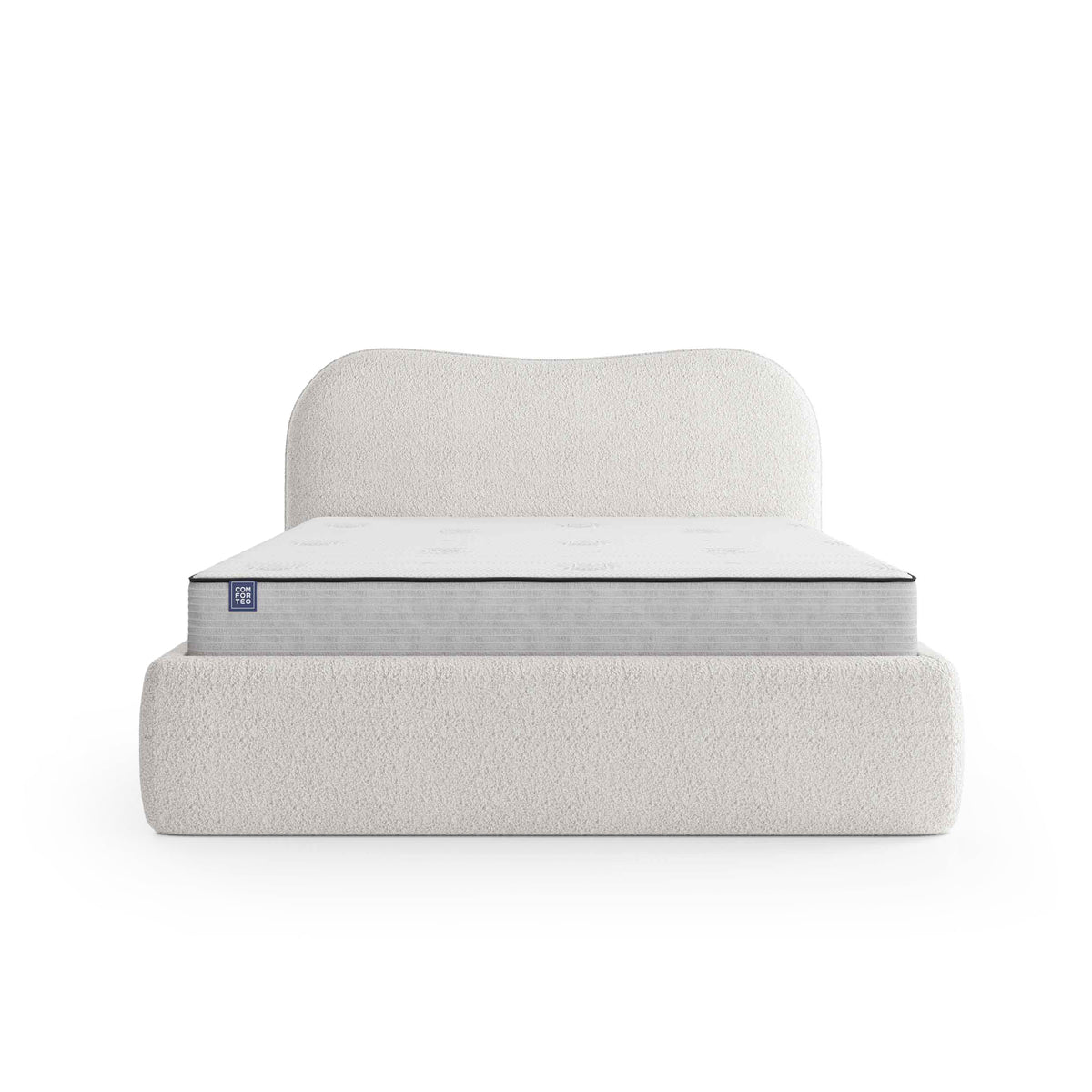Leo-polstringsseng med opbevaringsrum i moderne stil – set forfra