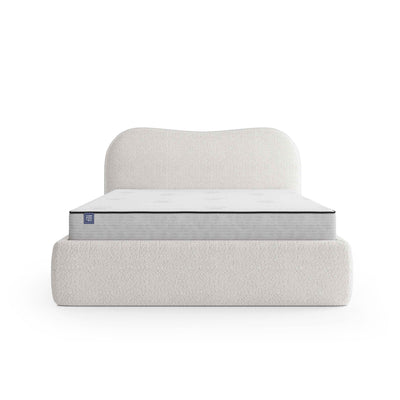 Leo-polstringsseng med opbevaringsrum i moderne stil – set forfra