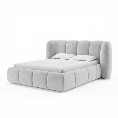 Łóżko tapicerowane Ventara pikowane z pojemnikiem w stylu soft modern w tkaninie MAGIC VELVET – zdjęcie 16