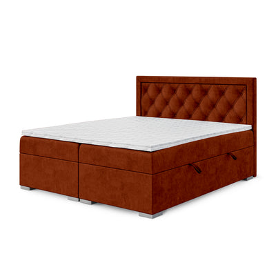 Łóżko kontynentalne Santia pikowane w romby z dwoma pojemnikami w stylu glamour w tkaninie MAGIC VELVET – zdjęcie 21