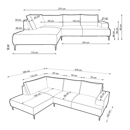 May-hjørnesofa til 4 personer, 275 cm – billede 5