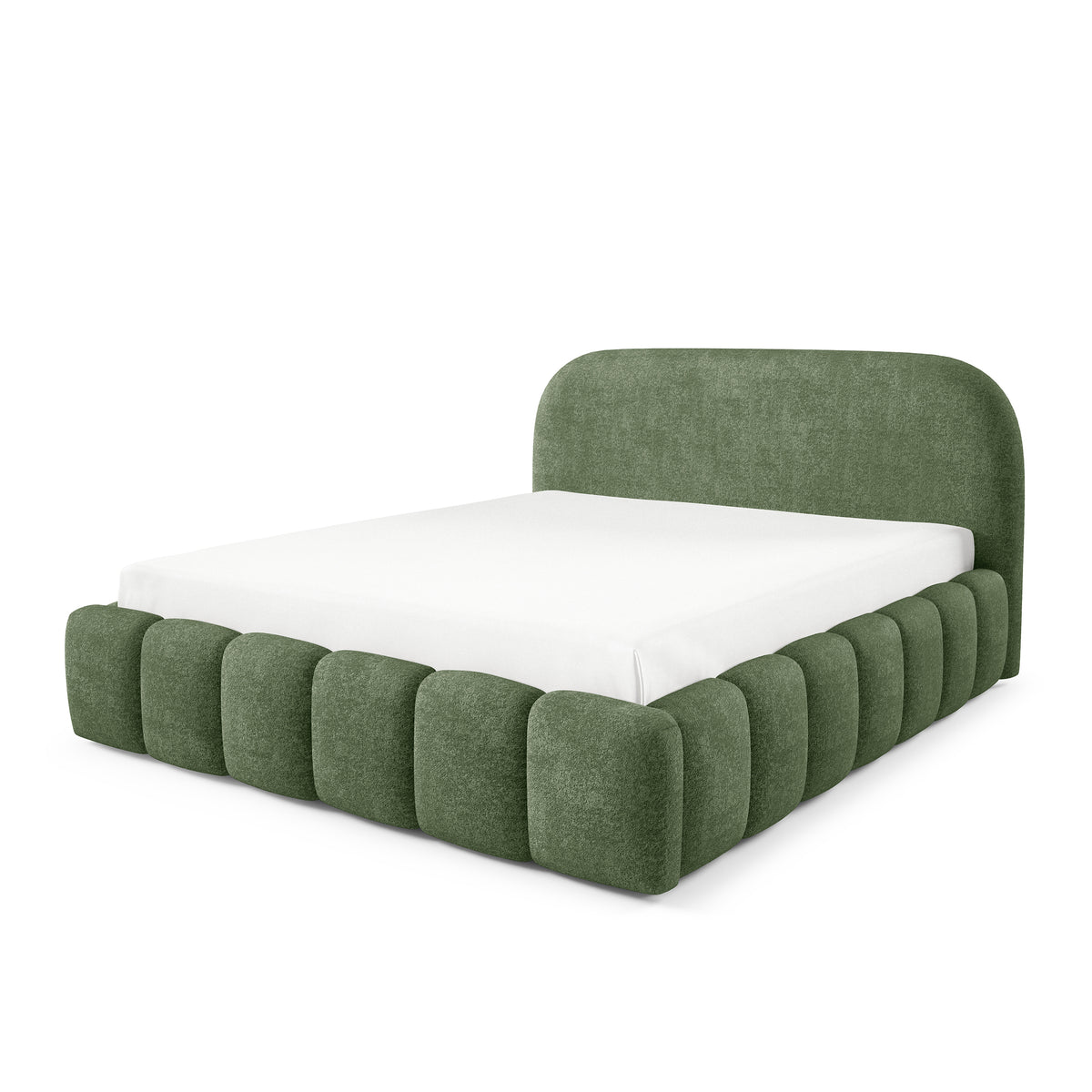 Tegell-polstret seng med opbevaringsrum i modern soft-stil, Monte-stof – billede 8
