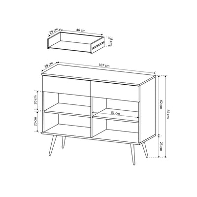 Meva-kommode 107x85 i glamour-stil – billede 7