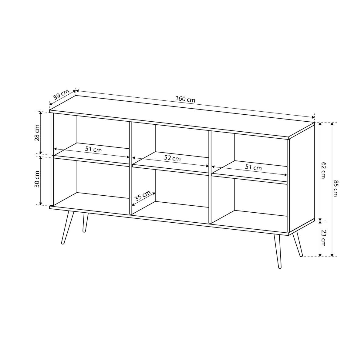 Meva-kommode 160x85 i glamour-stil – billede 6
