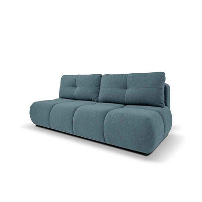 Sofa 3-osobowa z funkcją spania 142x200 w stylu miękkiego minimalizmu | Milorya Atlantycki Półmrok (NOW OR NEVER 73)