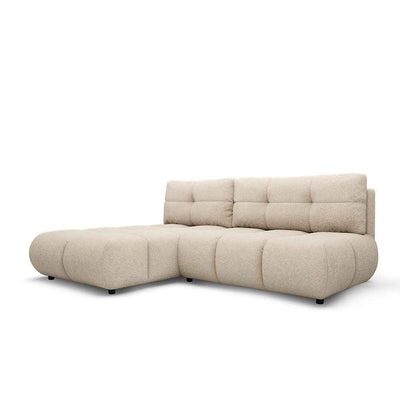 Hjørnesofa med sovefunktion, DL 230 cm, i moderne stil | Milorya, venstrevendt, lys taupe (NOW OR NEVER 05)