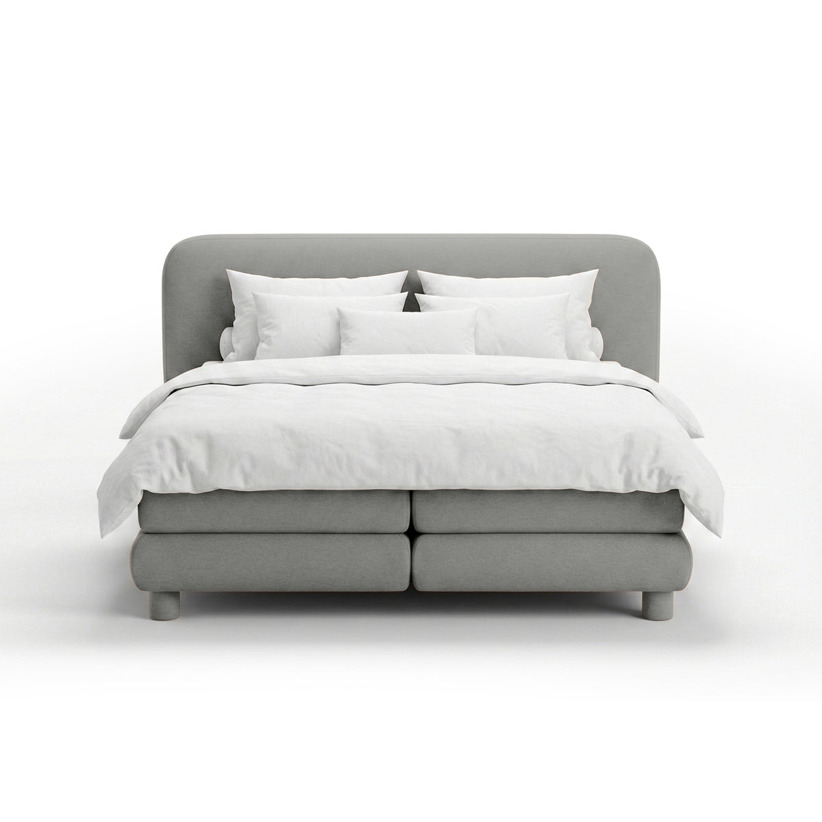 Łóżko kontynentalne Portela z zaokrąglonym zagłówkiem w stylu modern organic w tkaninie OPULENCE – zdjęcie 31