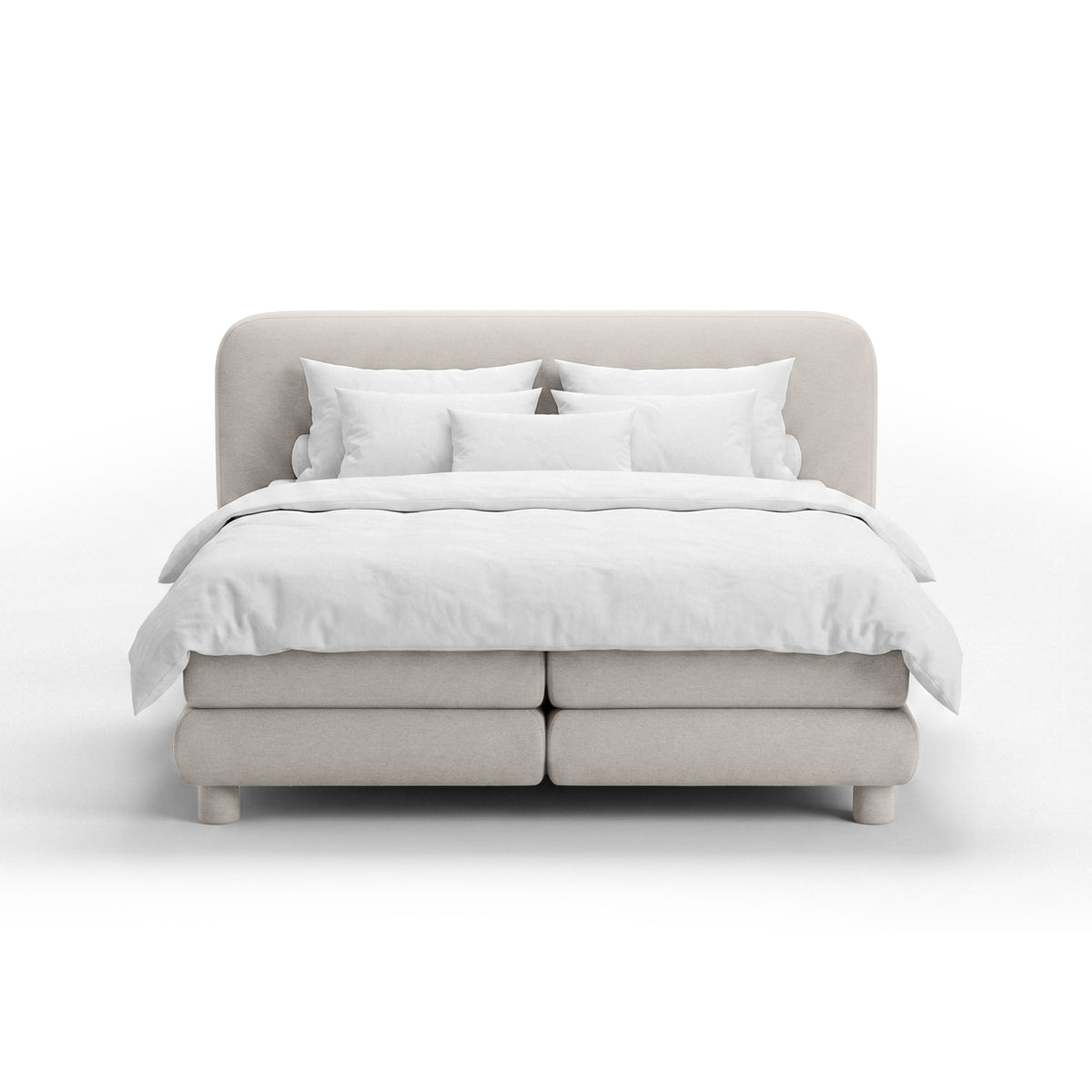 Portela-kontinentalseng med afrundet hovedgærde i modern organic-stil i OPULENCE-stof – billede 9