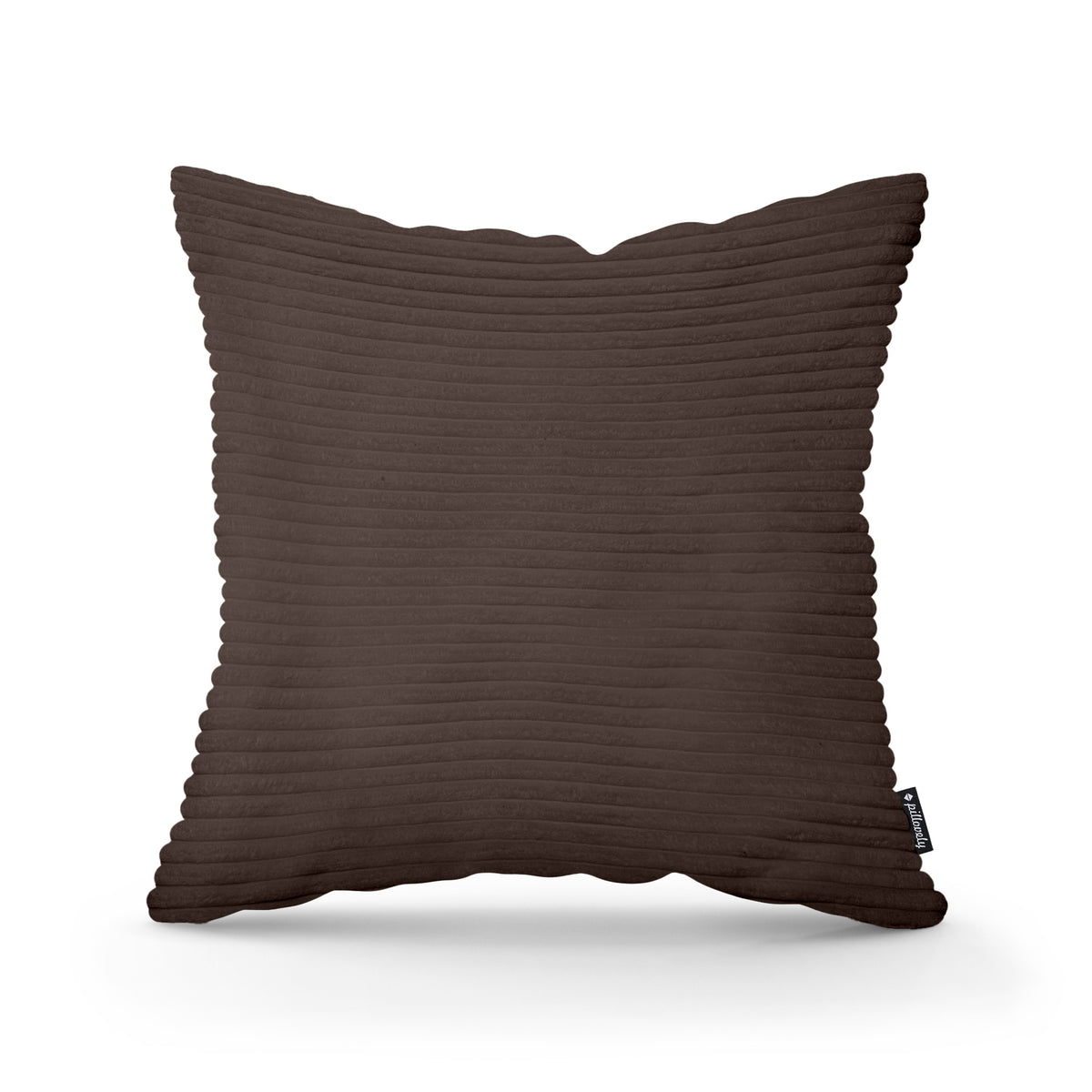 Poduszka dekoracyjna 45×45 cm w stylu scandi i boho | Szeroki Sztruks Ciemny Orzech (POSO 06)
