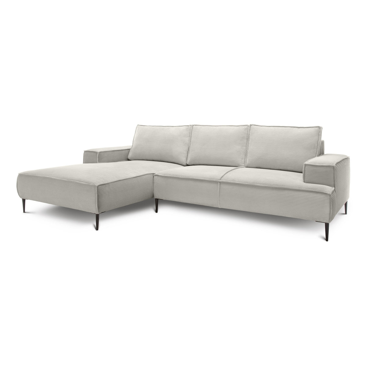 3-personers hjørnesofa, 275 cm, i moderne klassisk stil | May, Hørcreme (POSO 100), venstrevendt