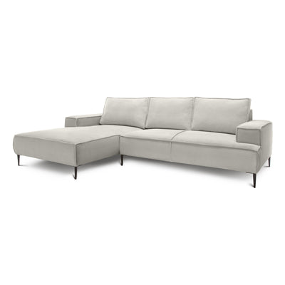 3-personers hjørnesofa, 275 cm, i moderne klassisk stil | May, Hørcreme (POSO 100), venstrevendt