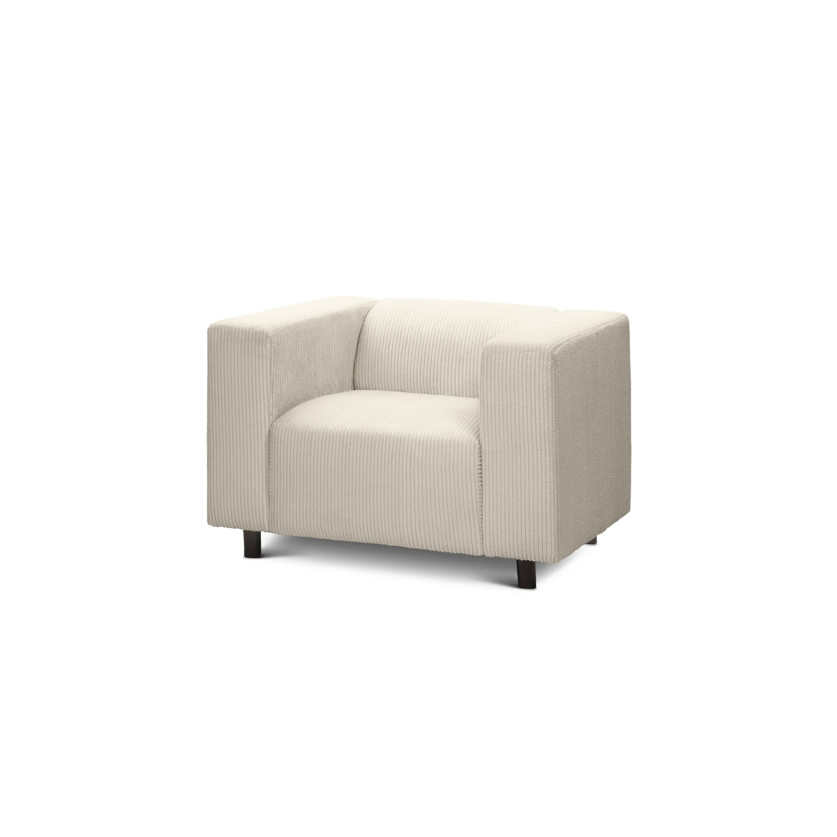 Fotel 95 cm do relaksu w stylu skandynawskim | July Kość Słoniowa (POSO 105)