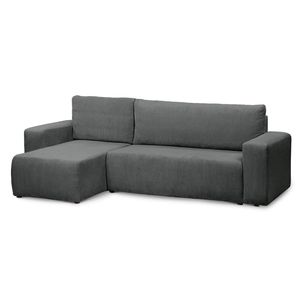 Universel hjørnesofa med sovefunktion til 3 personer, 200x142–154, i loft-stil | Kingi, Zink (POSO 115)