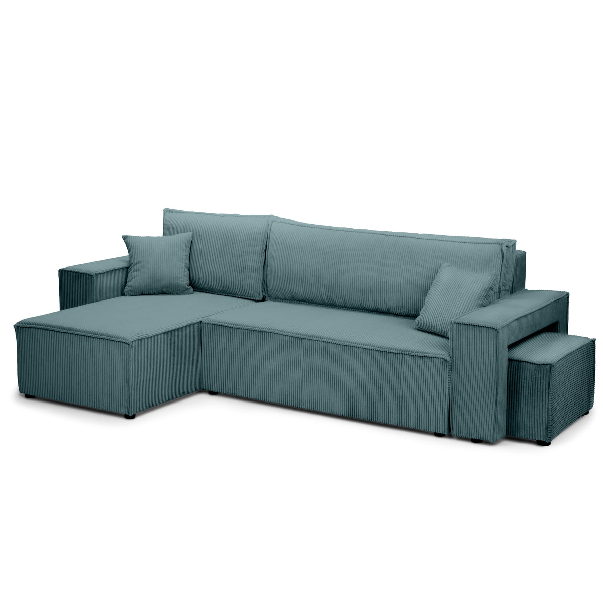 Universel hjørnesofa med sovefunktion og puf i moderne stil | Klara Dyb Grafit (POSO 125) Universel