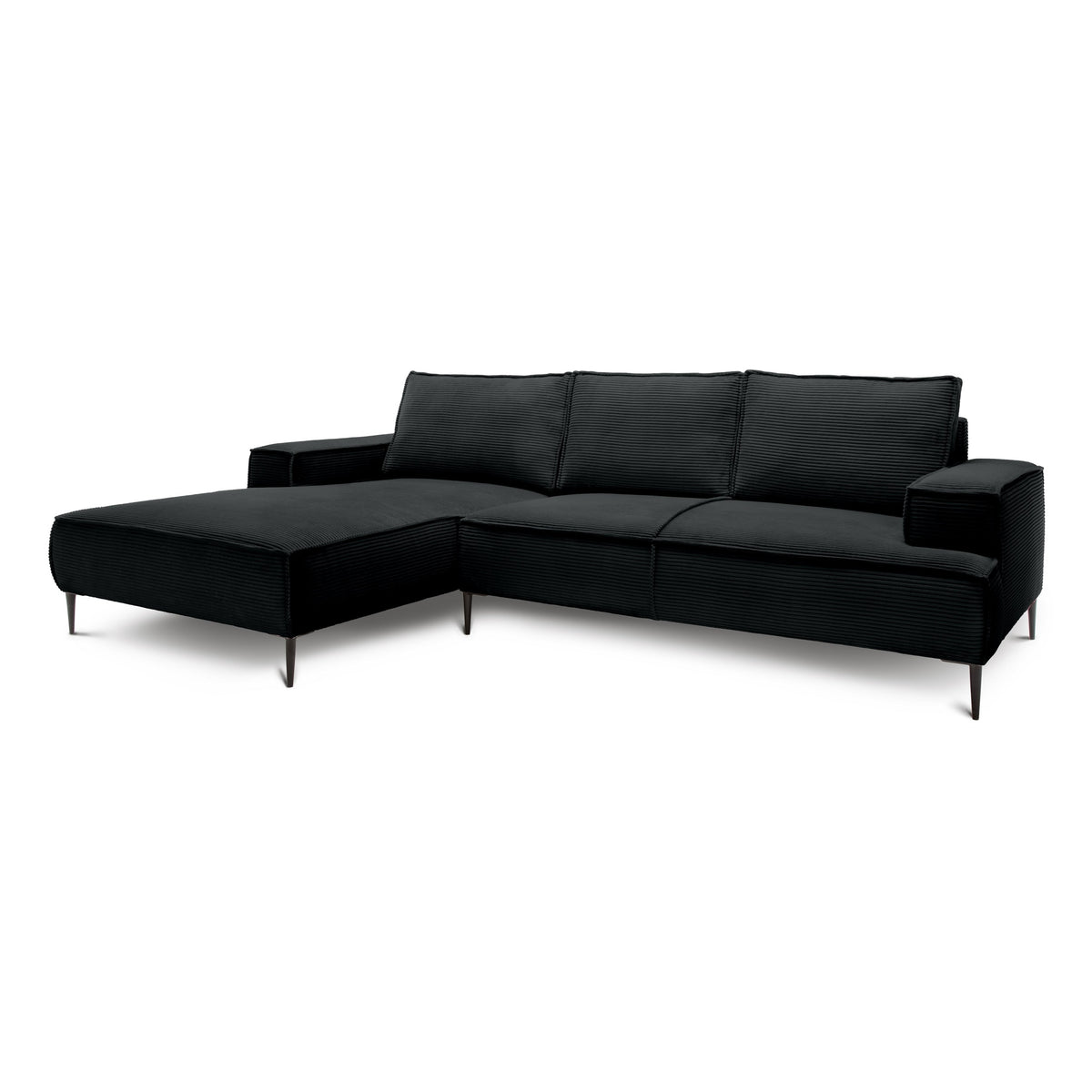 Narożnik 3-osobowy 275 cm w stylu modern classic | May Węgiel (POSO 135) Lewostronny