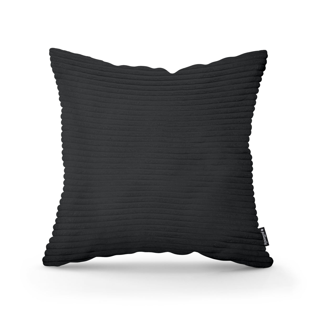 Poduszka dekoracyjna 45×45 cm w stylu scandi i boho | Szeroki Sztruks Węgiel (POSO 135)