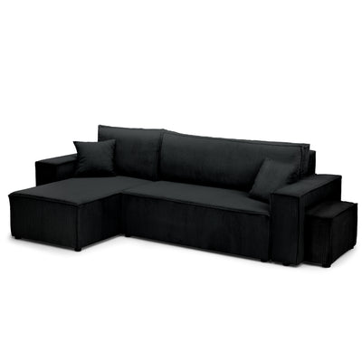 Universel hjørnesofa med sovefunktion og puf i moderne stil | Klara Kul (POSO 135) Universel