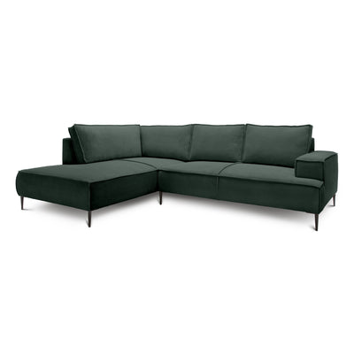 Hjørnesofa til 4 personer, 275 cm | May, Skovgrøn (POSO 14), venstrevendt