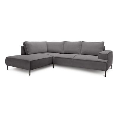 Hjørnesofa til 4 personer, 275 cm | May, Stålbrun (POSO 22), venstrevendt