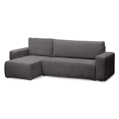 Universel hjørnesofa med sovefunktion til 3 personer, 200x142–154, i loft-stil | Kingi, Stålbrun (POSO 22)