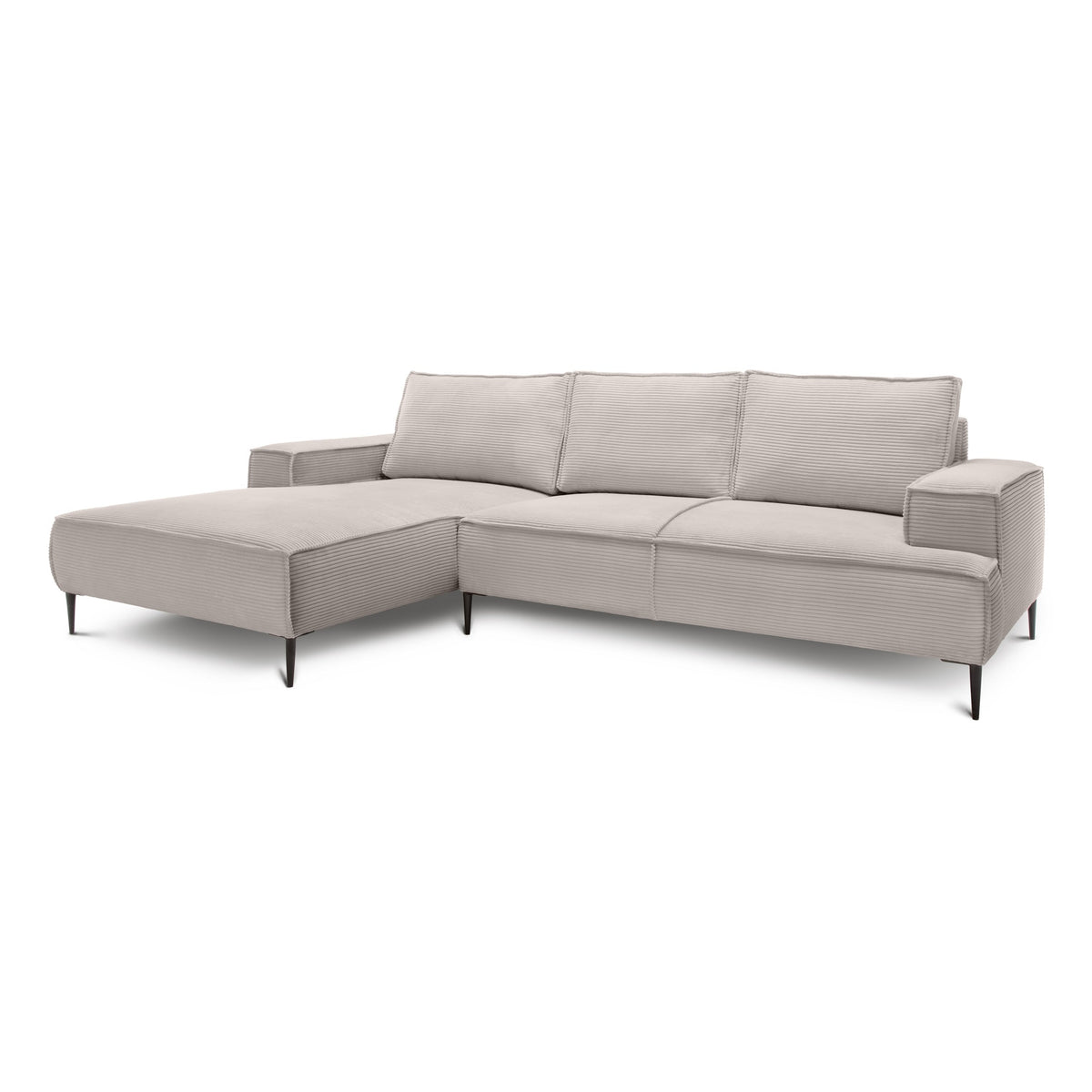 3-personers hjørnesofa, 275 cm, i moderne klassisk stil | May, Sandsten (POSO 02), venstrevendt
